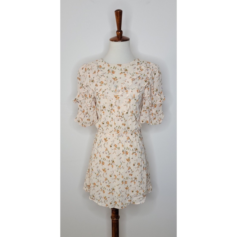 Reformation Malachi Floral Mini Dress In Julius Cream Women's Size 0